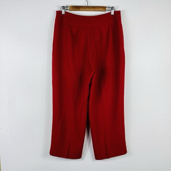Vintage Bob Mackie Size 14 Crepe Straight Leg Pants Red - Picture 2 of 4
